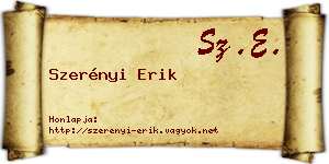Szerényi Erik névjegykártya